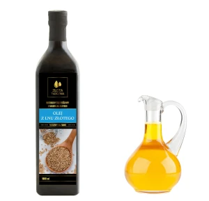 Olej lniany z lnu złotego 1000ml zimnotłoczony świeży 