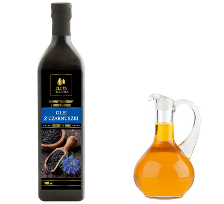 Olej z czarnuszki 1000ml świeży i 100% zimnotłoczony