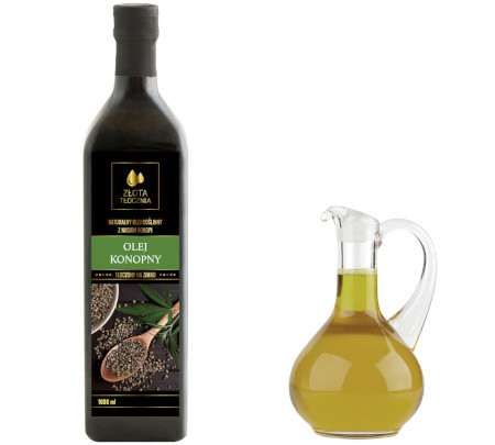 Olej z konopi konopny 1000ml zimnotłoczony świeży