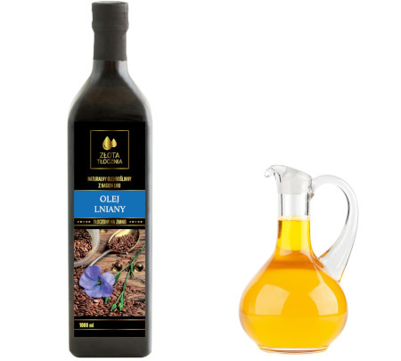 Olej lniany BUDWIGOWY 1000ml zimnotłoczony świeży
