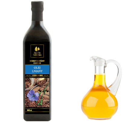 Olej lniany BUDWIGOWY 1000ml zimnotłoczony świeży