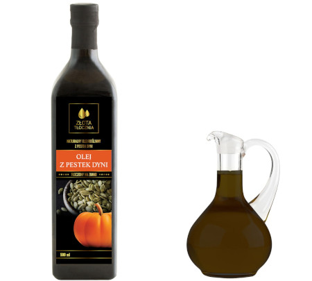 Olej z pestek dyni 500ml zimnotłoczony 100% świeży
