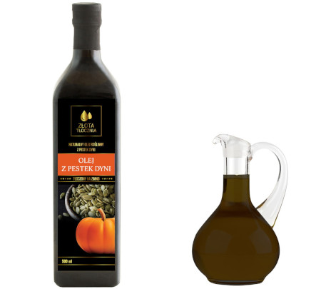 Olej z pestek dyni 500ml zimnotłoczony 100% świeży