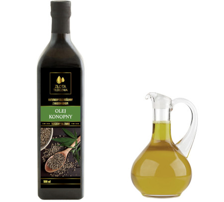 Olej z konopi konopny 500ml zimnotłoczony świeży
