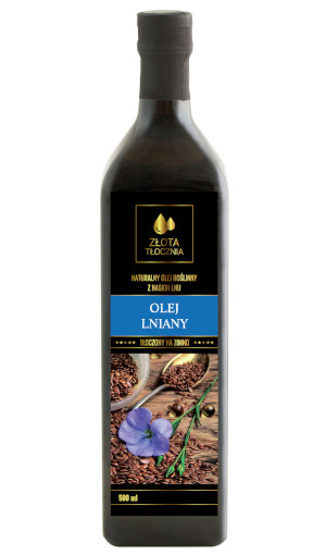 Olej lniany BUDWIGOWY 2x500ml zimnotłoczony świeży, Olej lniany, Złotatłocznia