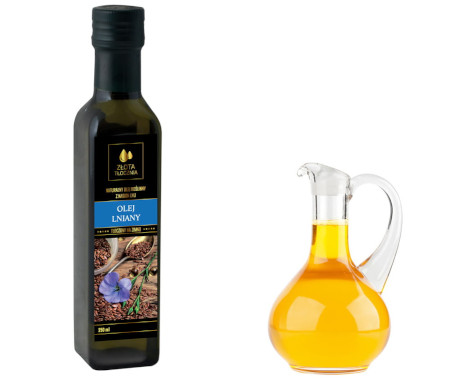 Olej lniany BUDWIGOWY 250ml zimnotłoczony świeży, Olej lniany, Złotatłocznia