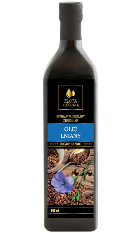 Olej lniany BUDWIGOWY 2x500ml zimnotłoczony świeży, Olej lniany, Złotatłocznia